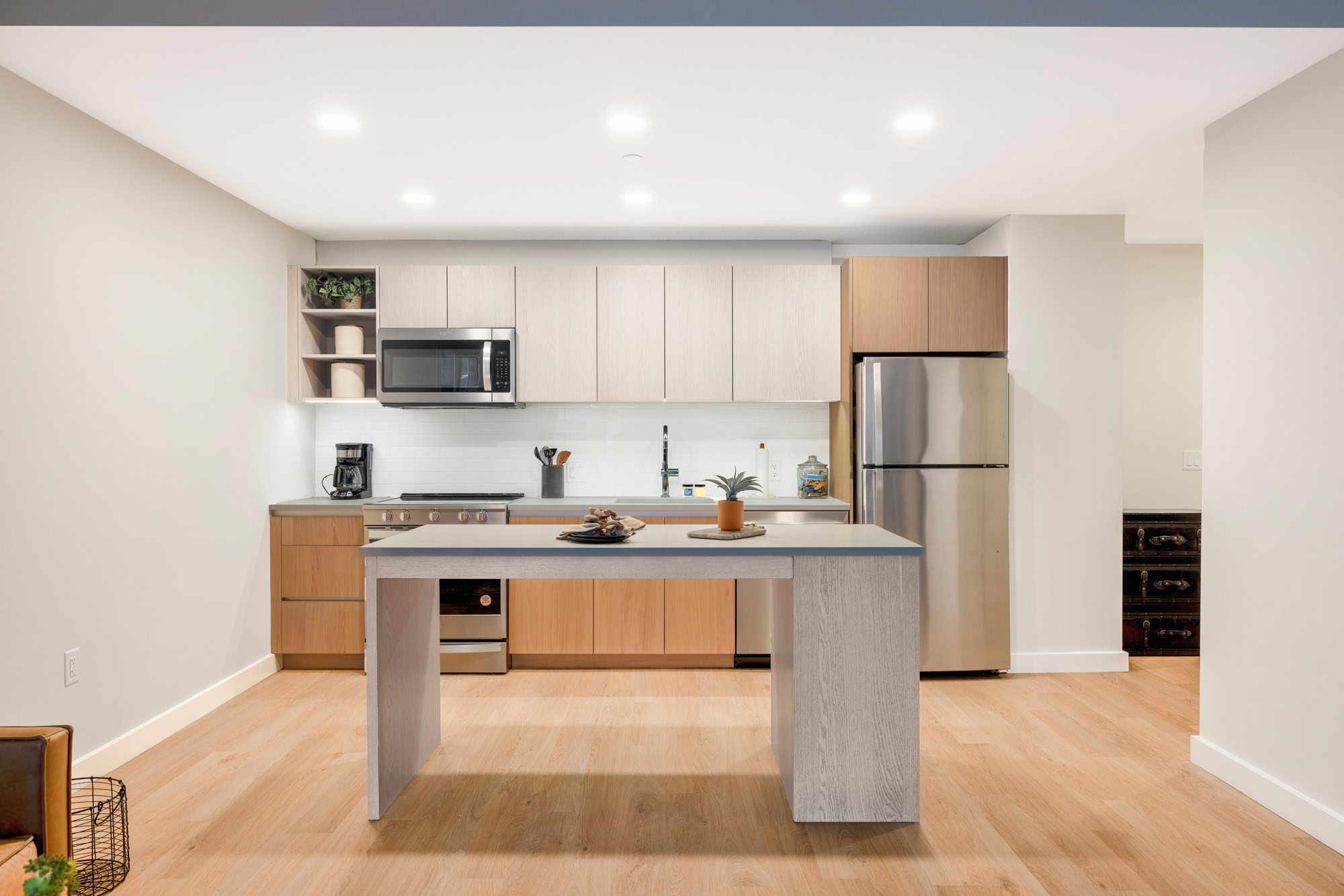 The kitchen in a Vela apartment in The Yards in Washington, DC.