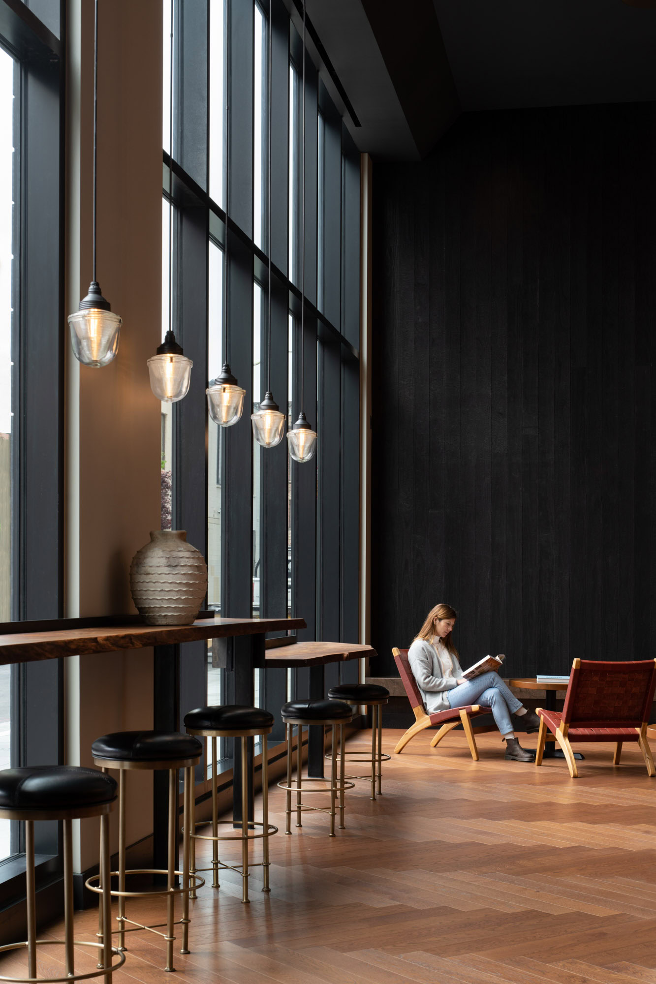 The lobby in The George in San Francisco.