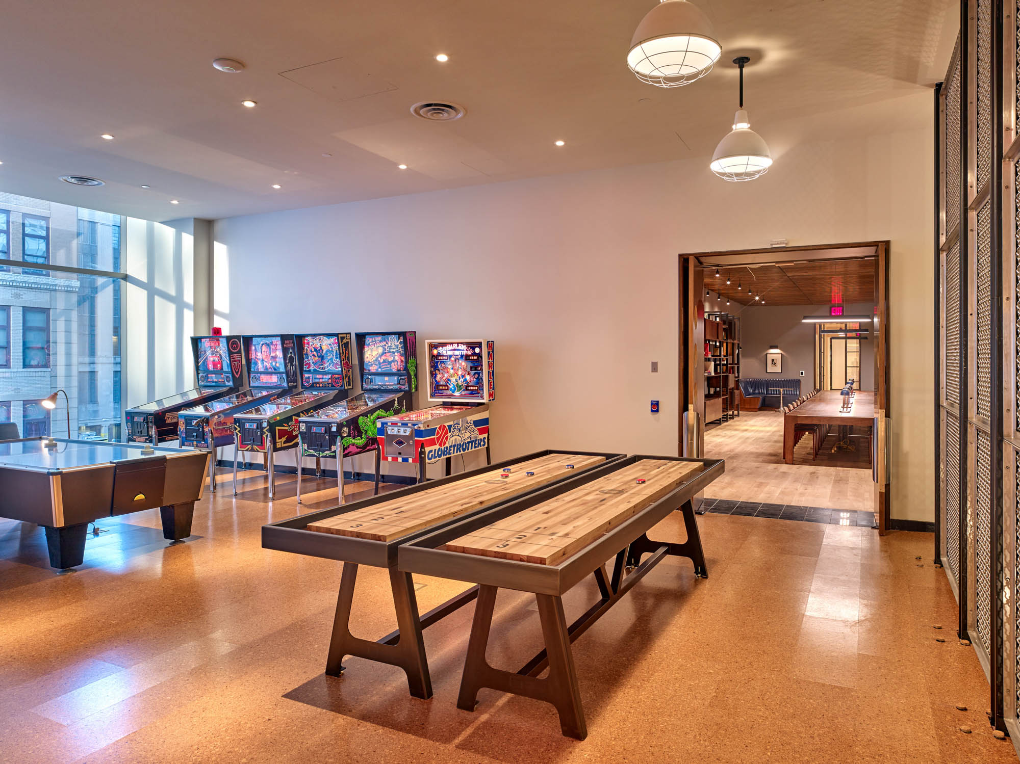 The game room in The Eugene apartment in Manhattan, New York.