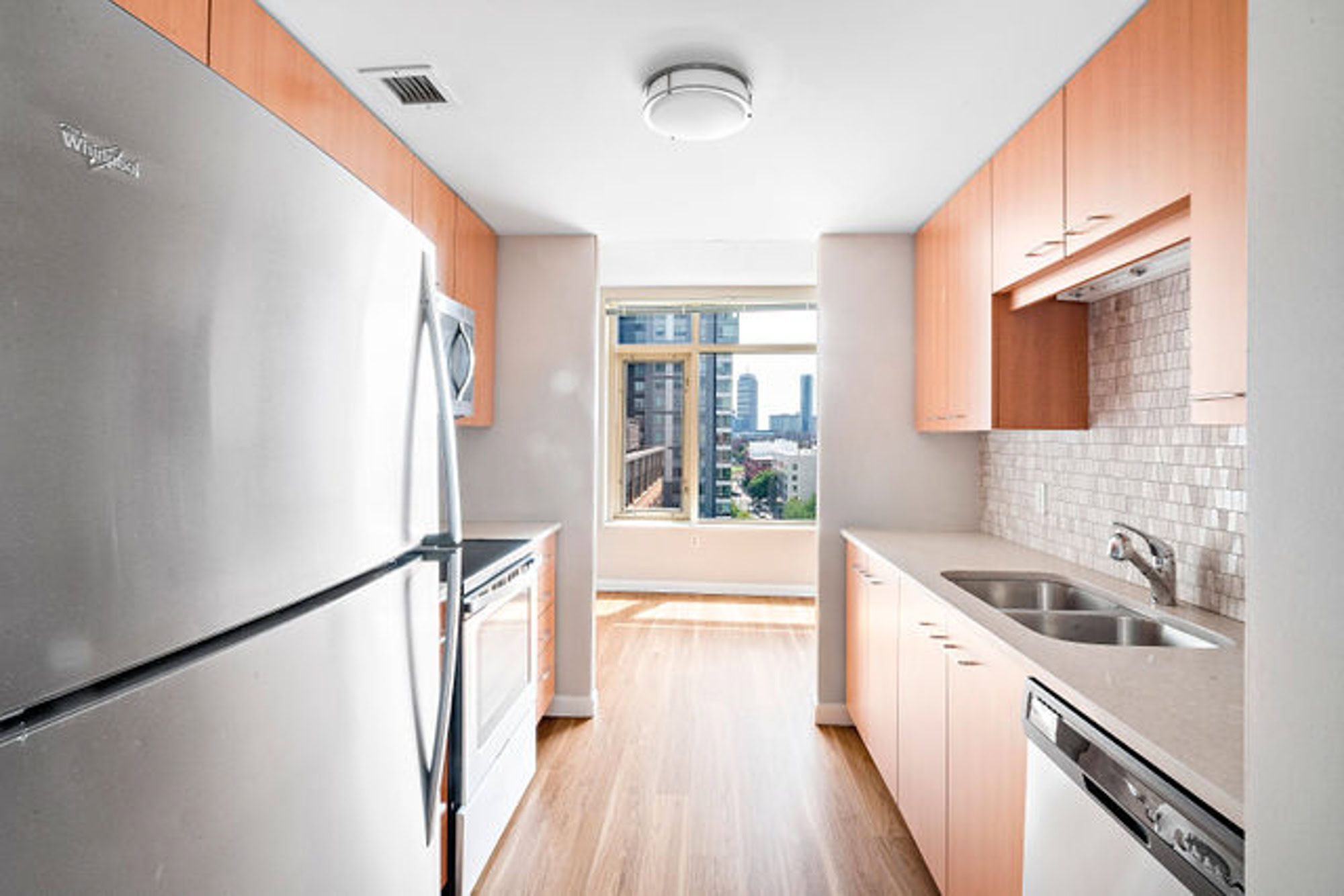Kitchen at 91 Sidney apartments in University Park in Cambridge, MA