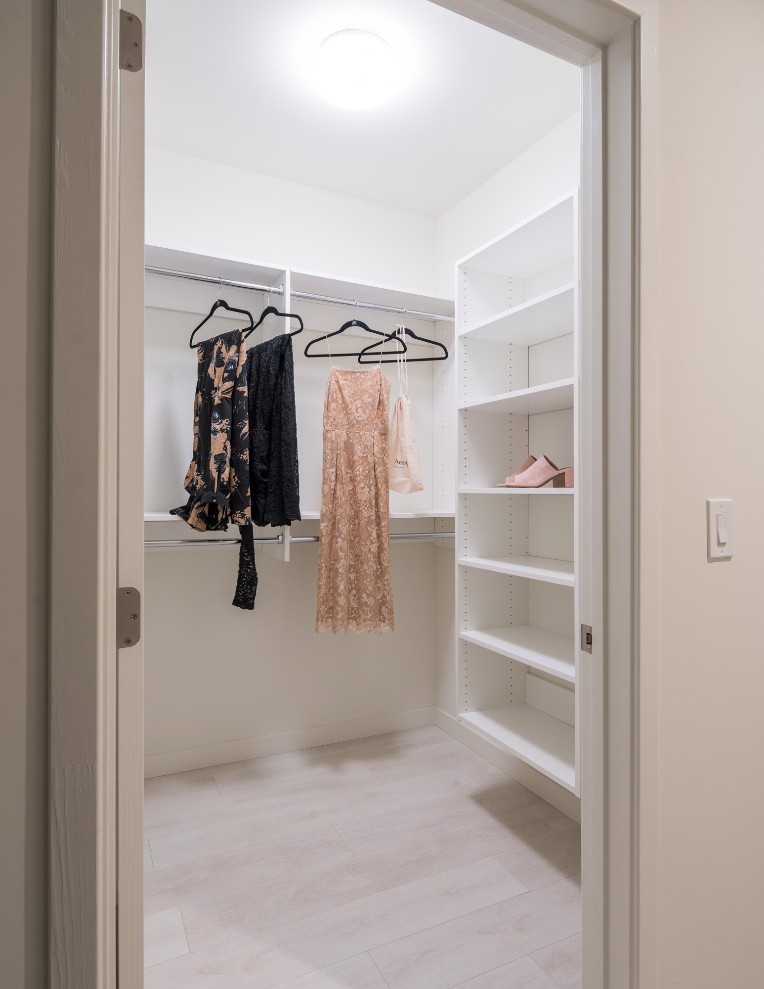 A spacious closet in Ateliers luxury apartments in downtown Los Angeles CA