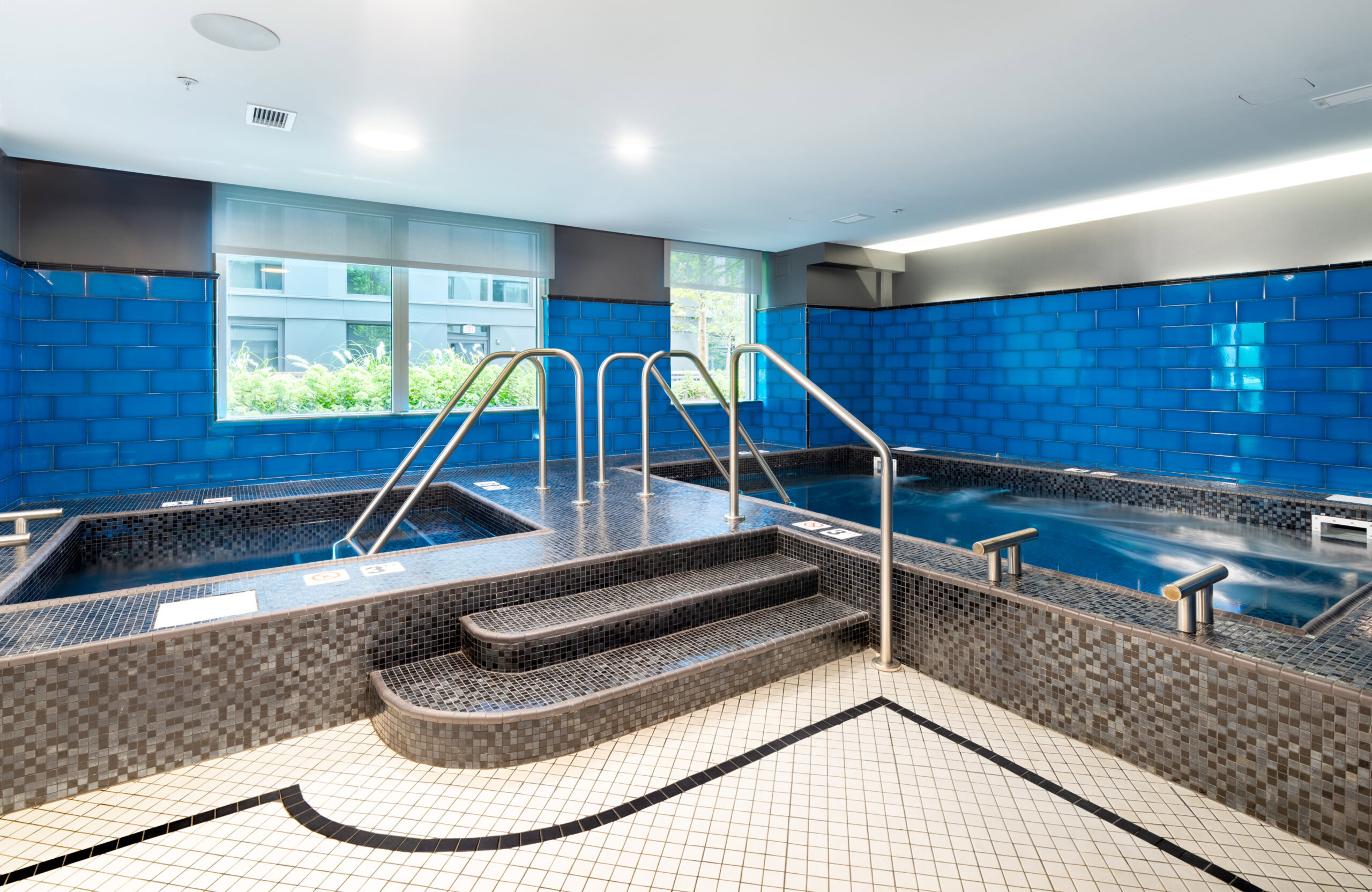 hot and cold pools in apartment building